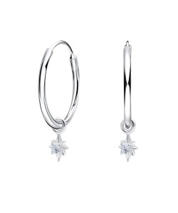 Little Star Silver Hoop Earring HO-2739